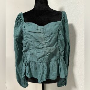 Newbury Kustom peplum blouse - teal NWT